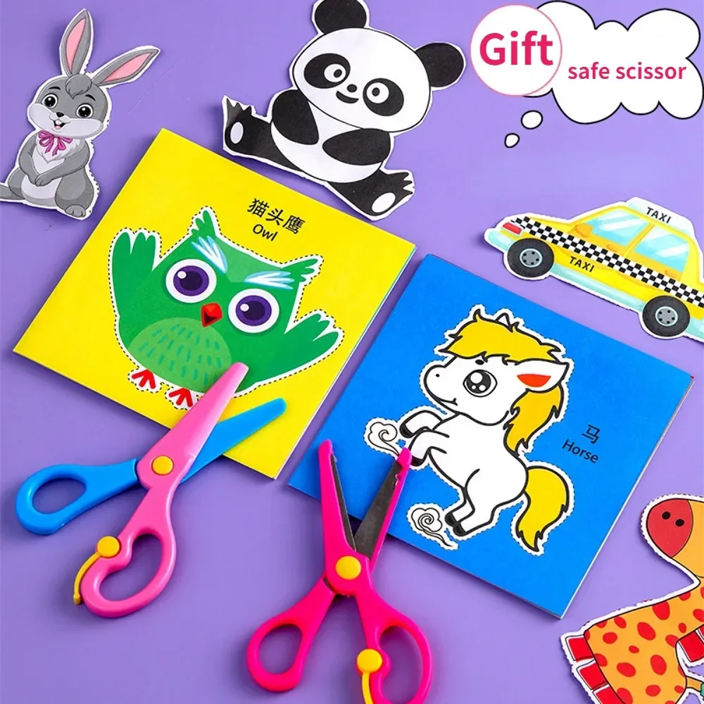 48pcs-Children-Handmade-Paper-Cut-Book-Craft-Toys-DIY-Kids-Crafts-Cartoon-Scrapbooking-Paper-Toys-for