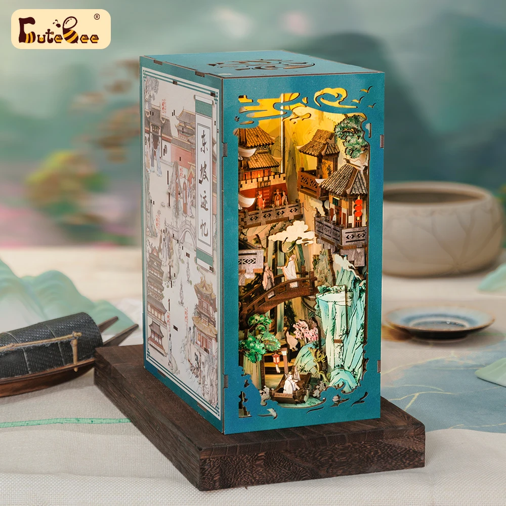 CUTEBEE-Antiquity-Book-Nook-Chinese-Style-Doll-House-Kit-with-Touch-Light-Dust-Cover-3D-Puzzle