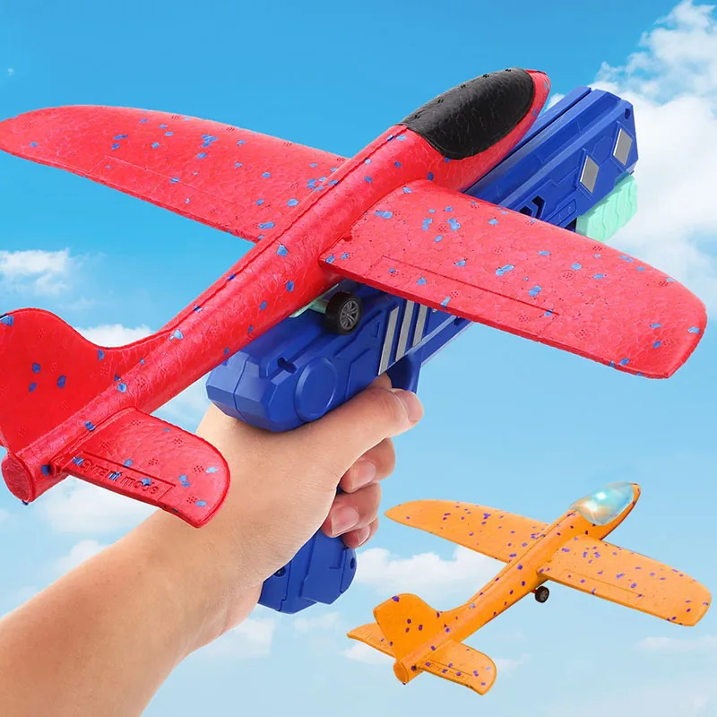 Foam-Plane-10M-Launcher-Catapult-Glider-Airplane-Gun-Toy-Children-Outdoor-Game-Bubble-Model-Shooting-Fly
